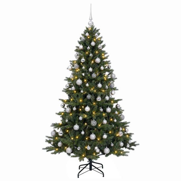 Künstlicher Weihnachtsbaum mit Weihnachtskugel 210 cm 300 LEDs