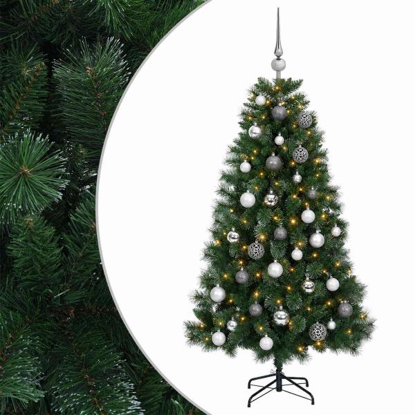 Künstlicher Weihnachtsbaum mit Weihnachtskugel 120 cm 150 LEDs