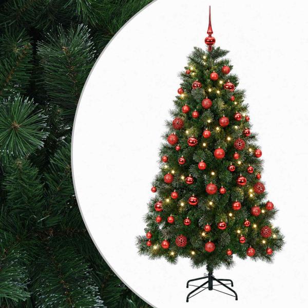 Künstlicher Weihnachtsbaum mit Weihnachtskugel 210 cm 300 LEDs