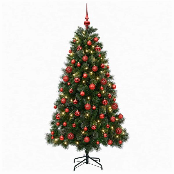 Künstlicher Weihnachtsbaum mit Weihnachtskugel 210 cm 300 LEDs