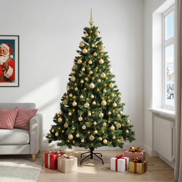 ARDEBO.de - Künstlicher Weihnachtsbaum mit Kugel 180 cm 300 LEDs