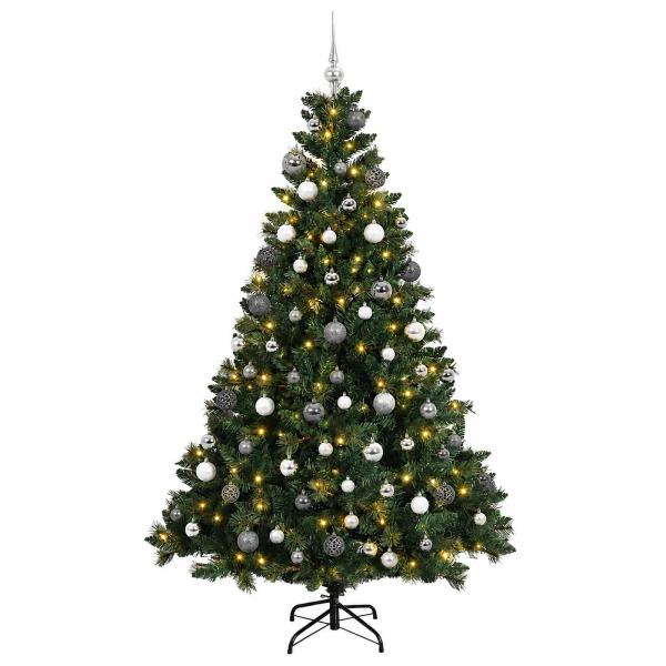 Künstlicher Weihnachtsbaum mit Kugel 180 cm 300 LEDs