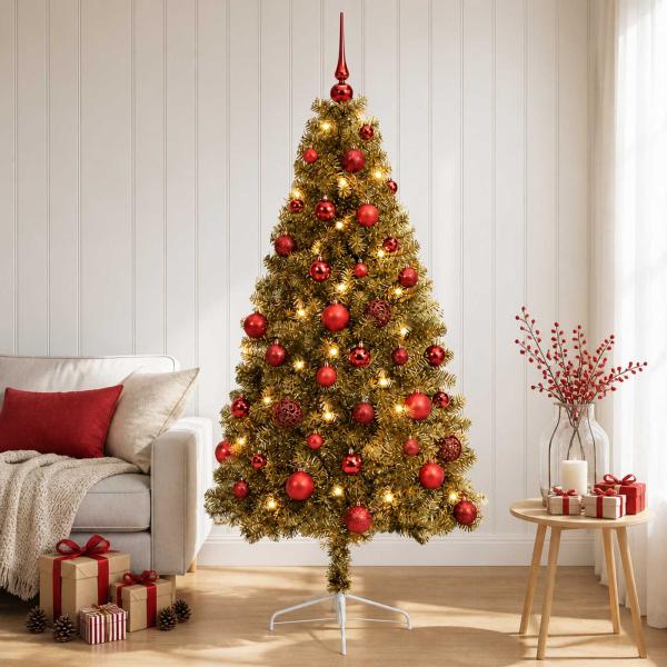 ARDEBO.de - Künstlicher Weihnachtsbaum mit Weihnachtskugel 120 cm 150 LEDs