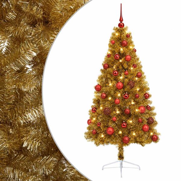 Künstlicher Weihnachtsbaum mit Weihnachtskugel 120 cm 150 LEDs