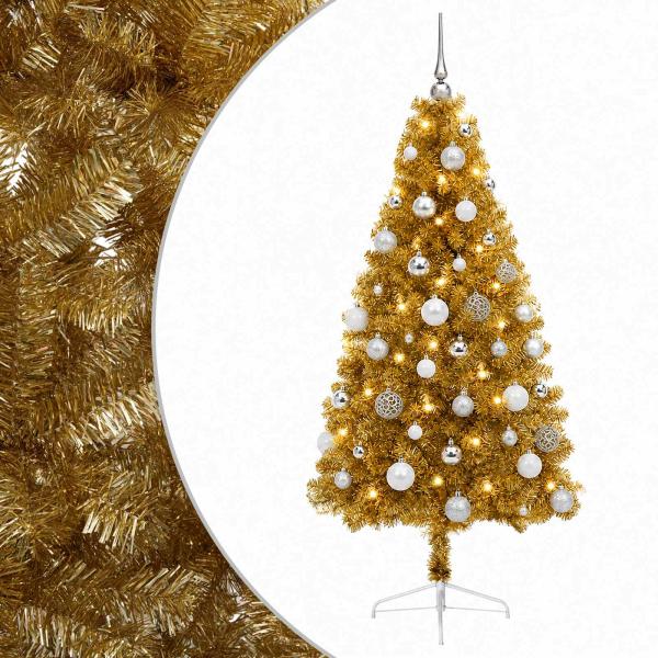 Künstlicher Weihnachtsbaum mit Weihnachtskugel 120 cm 150 LEDs