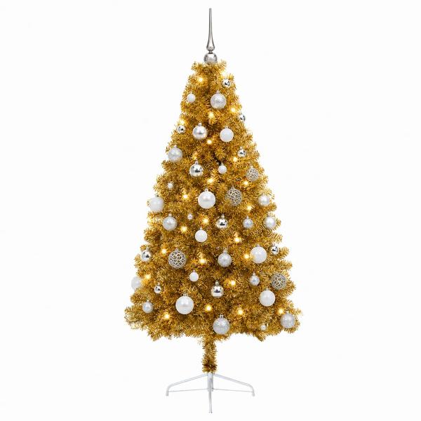 Künstlicher Weihnachtsbaum mit Weihnachtskugel 120 cm 150 LEDs