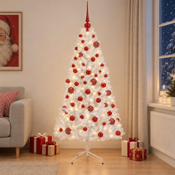 Künstlicher Weihnachtsbaum mit Weihnachtskugel 180 cm 300 LEDs