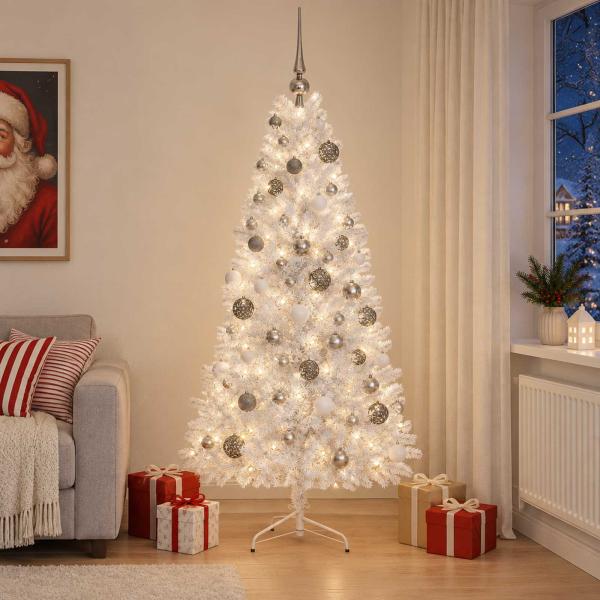 Künstlicher Weihnachtsbaum mit Weihnachtskugel 240 cm 300 LEDs