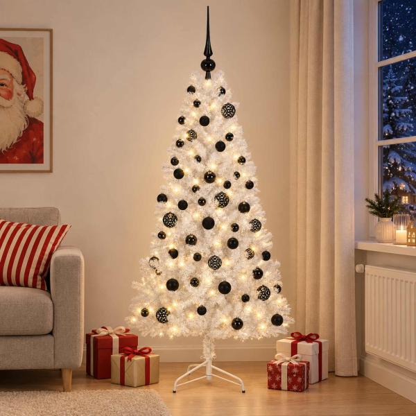 Künstlicher Weihnachtsbaum mit Weihnachtskugel 180 cm 300 LEDs
