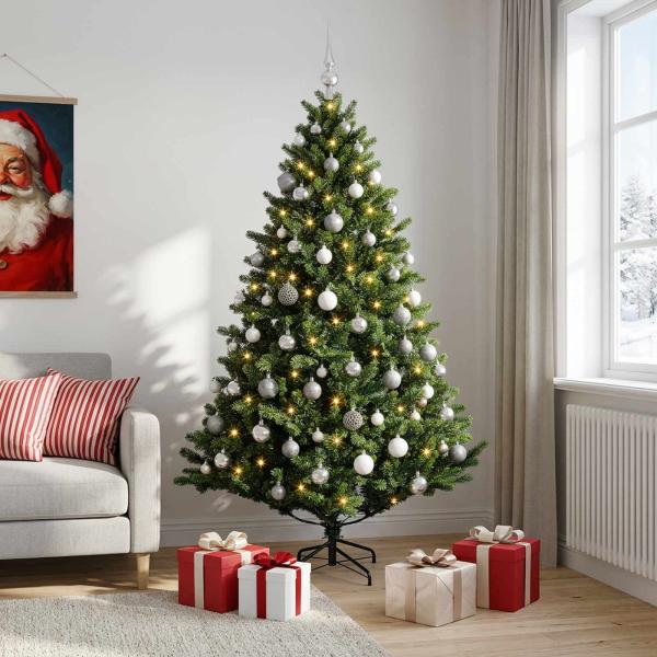 ARDEBO.de - Künstlicher Weihnachtsbaum mit Kugel 180 cm 300 LEDs