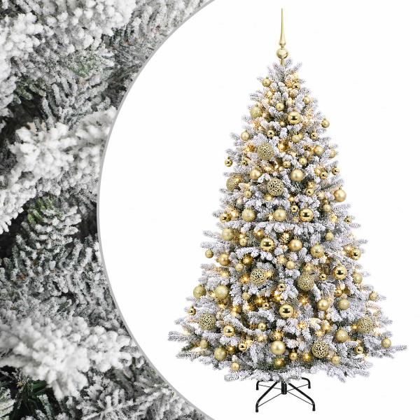 Künstlicher Weihnachtsbaum mit Weihnachtskugel 210 cm 300 LEDs