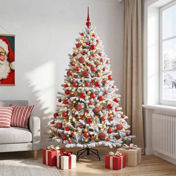 ARDEBO.de - Künstlicher Weihnachtsbaum mit Weihnachtskugel 240 cm 300 LEDs