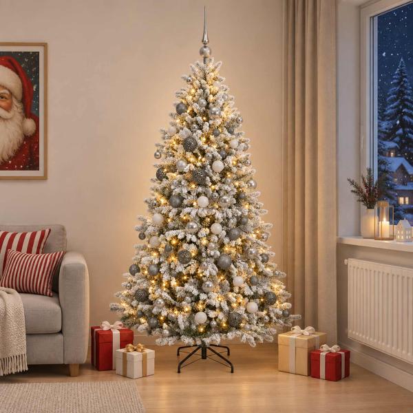 Künstlicher Weihnachtsbaum mit Kugel 240 cm 300 LEDs