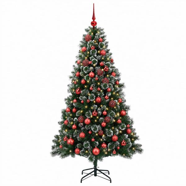 Künstlicher Weihnachtsbaum mit Weihnachtskugel 210 cm 300 LEDs