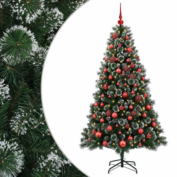 Künstlicher Weihnachtsbaum mit Weihnachtskugel 180 cm 300 LEDs