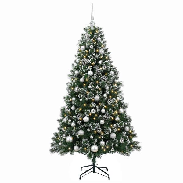 Künstlicher Weihnachtsbaum mit Weihnachtskugel 180 cm 300 LEDs