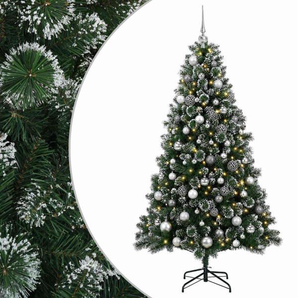 Künstlicher Weihnachtsbaum mit Weihnachtskugel 180 cm 300 LEDs