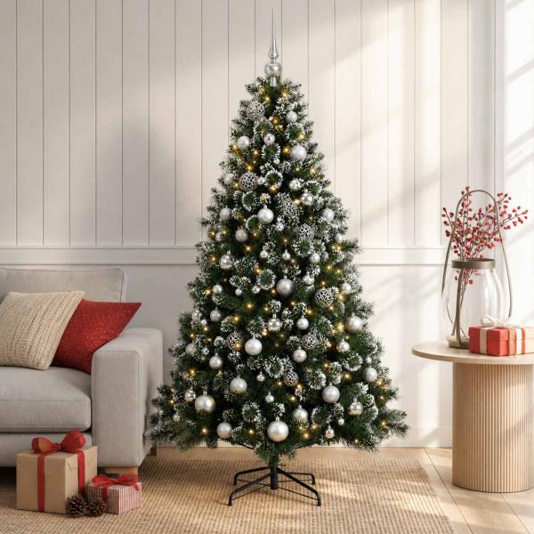 Künstlicher Weihnachtsbaum mit Weihnachtskugel 240 cm 300 LEDs