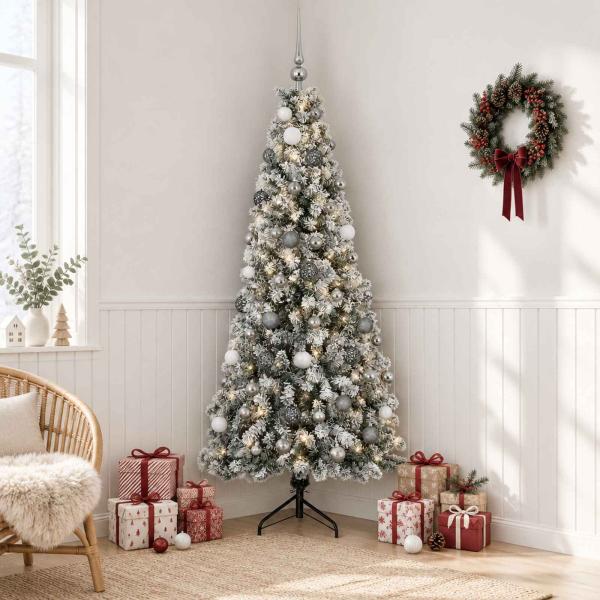 Künstlicher Weihnachtsbaum mit Weihnachtskugel 180 cm 300 LEDs