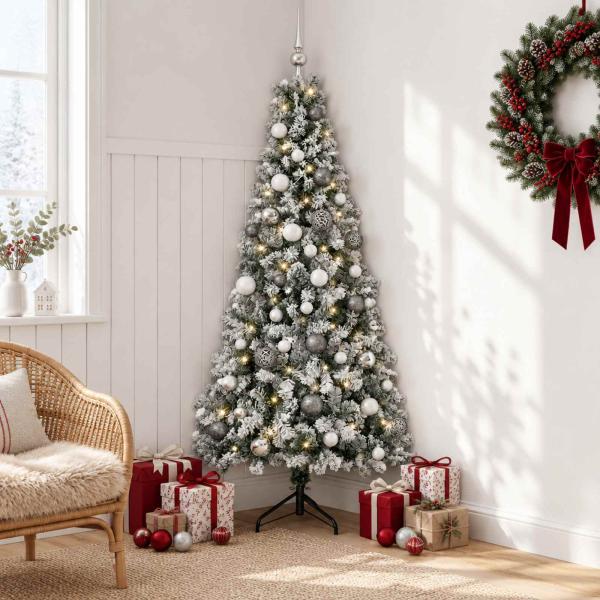 ARDEBO.de - Künstlicher Weihnachtsbaum mit Weihnachtskugel 150 cm 150 LEDs