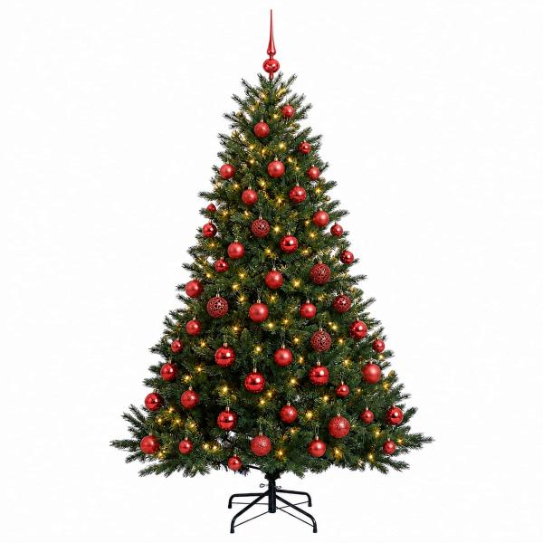 Künstlicher Weihnachtsbaum mit Weihnachtskugel 210 cm 300 LEDs