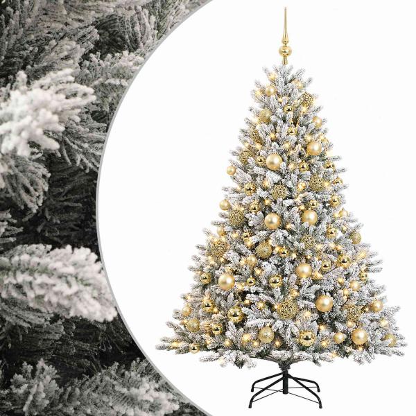 Künstlicher Weihnachtsbaum mit Weihnachtskugel 210 cm 300 LEDs
