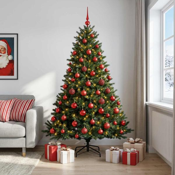 Künstlicher Weihnachtsbaum mit Weihnachtskugel 240 cm 300 LEDs