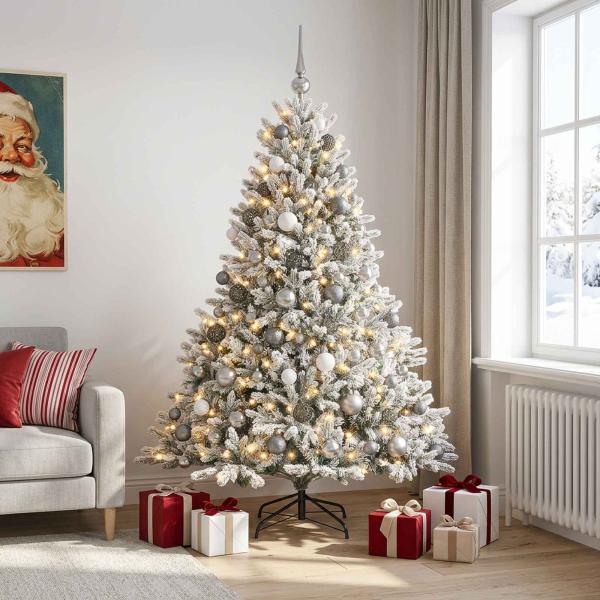 Künstlicher Weihnachtsbaum mit Weihnachtskugel 180 cm 300 LEDs