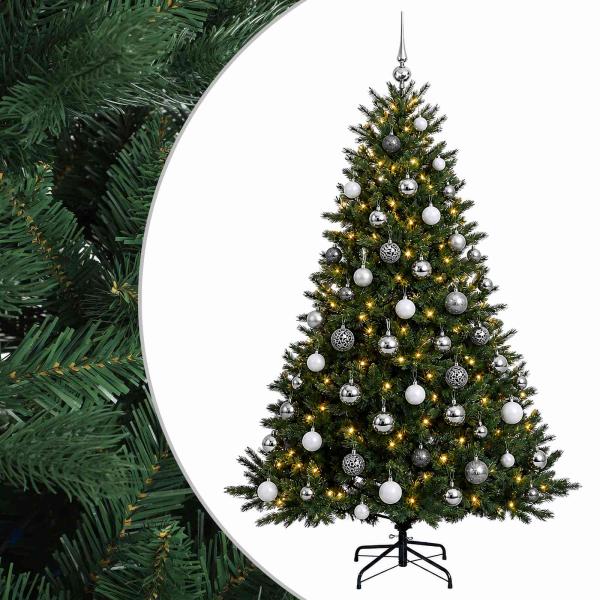 Künstlicher Weihnachtsbaum mit Weihnachtskugel 210 cm 300 LEDs