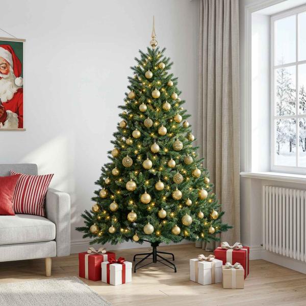 Künstlicher Weihnachtsbaum mit Weihnachtskugel 240 cm 300 LEDs