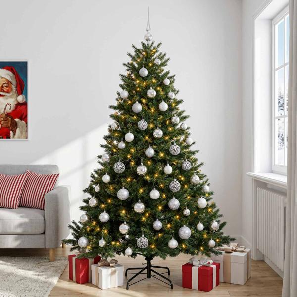 Künstlicher Weihnachtsbaum mit Weihnachtskugel 240 cm 300 LEDs