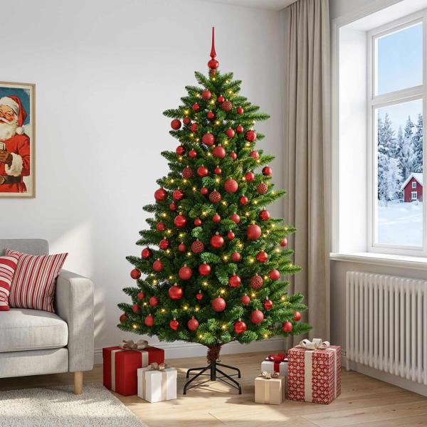 Künstlicher Weihnachtsbaum mit Kugel 180 cm 300 LEDs