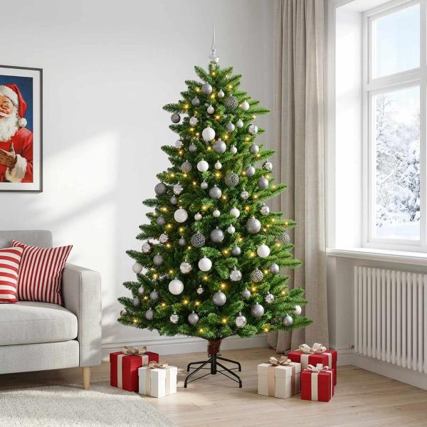Künstlicher Weihnachtsbaum mit Kugel 180 cm 300 LEDs