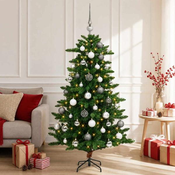 ARDEBO.de - Künstlicher Weihnachtsbaum mit Kugel 150 cm 150 LEDs