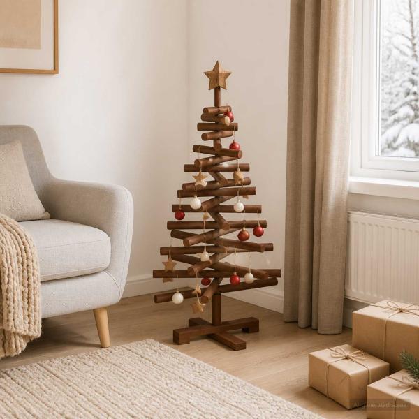 ARDEBO.de - Holz Weihnachtsbaum KOTKA 90 cm Massives Kiefernholz