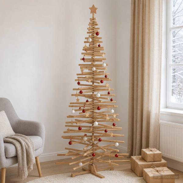 ARDEBO.de - Holz Weihnachtsbaum KOTKA 240 cm Massives Kiefernholz