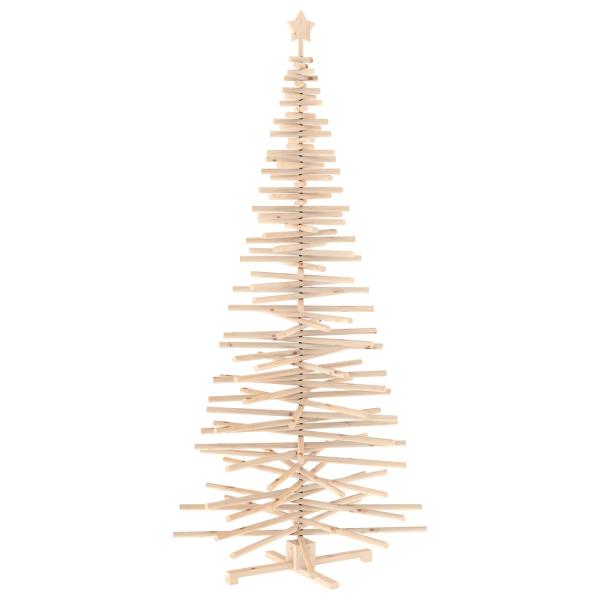 Holz Weihnachtsbaum KOTKA 240 cm Massives Kiefernholz Natürlich