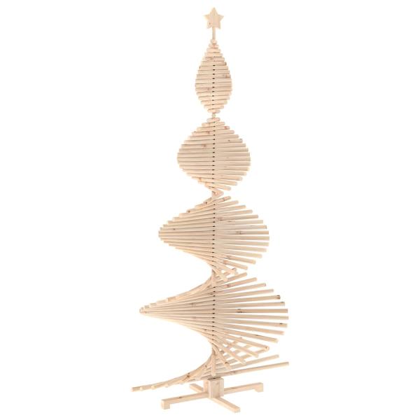 Holz Weihnachtsbaum KOTKA 240 cm Massives Kiefernholz Natürlich