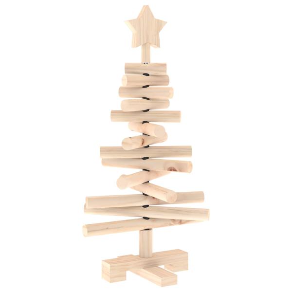 Holz Weihnachtsbaum KOTKA 60 cm Massives Kiefernholz Natürlich