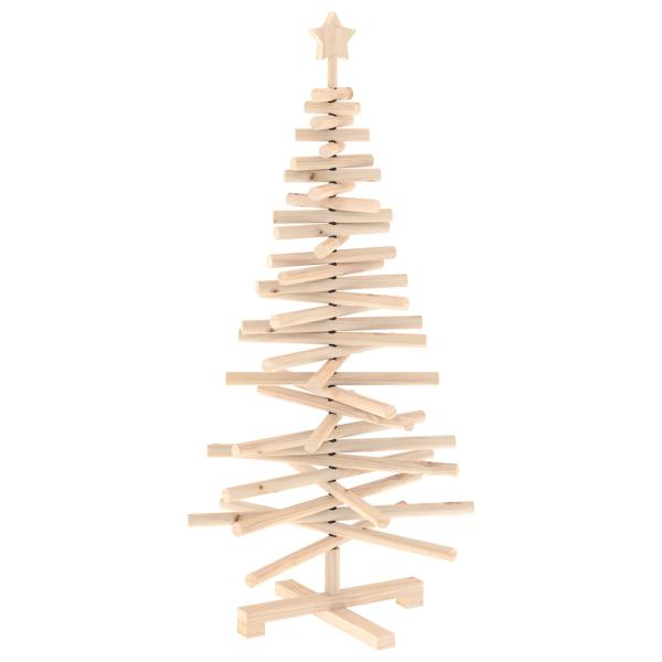 Holz Weihnachtsbaum KOTKA 120 cm Massives Kiefernholz Natürlich