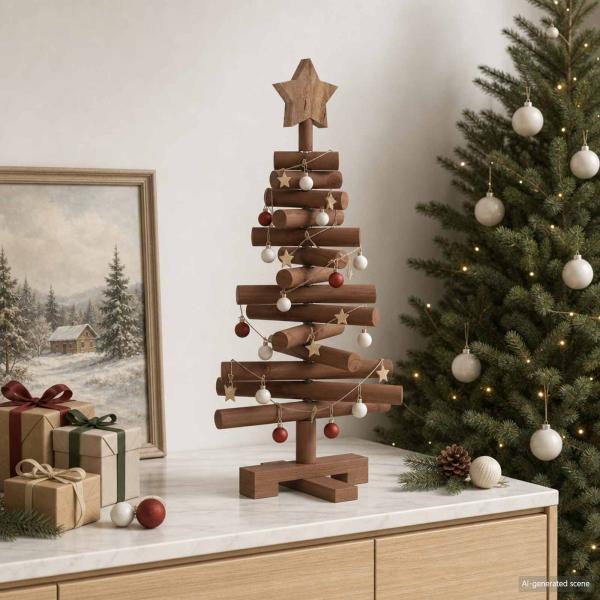 ARDEBO.de - Holz Weihnachtsbaum KOTKA 60 cm Massives Kiefernholz