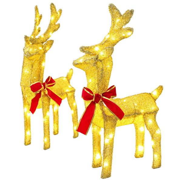 Weihnachtsrentier mit Schlitten 7 stk. 320 LEDs Warmes Weiß