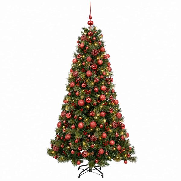 Künstlicher Weihnachtsbaum mit Weihnachtskugel 240 cm 300 LEDs