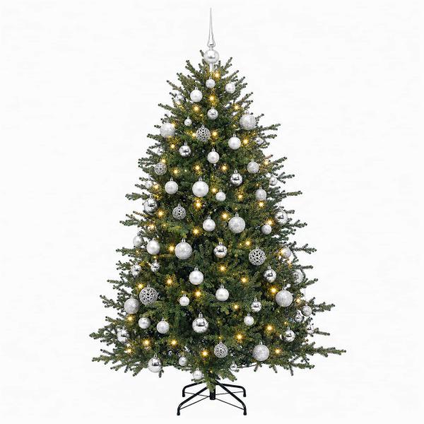 Künstlicher Weihnachtsbaum mit Weihnachtskugel 180 cm 300 LEDs