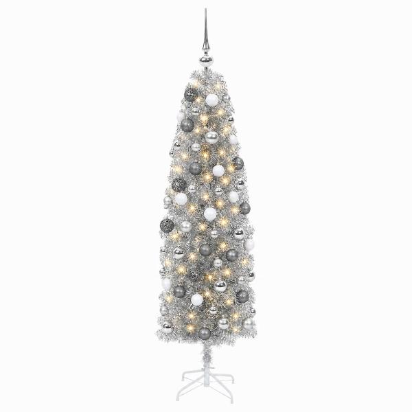 Künstlicher schmaler Weihnachtsbaum mit Weihnachtskugel 180 cm