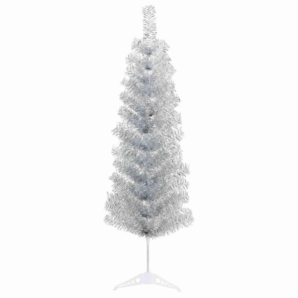 Künstlicher schmaler Weihnachtsbaum mit Weihnachtskugel 150 cm