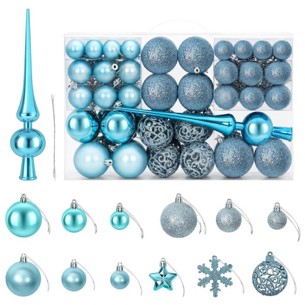 Weihnachtskugelset 111 stk. Türkis Durchmesser 6 cm Polystyrol