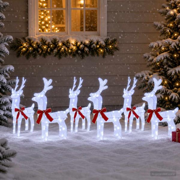 Weihnachtsrentier 6 stk. 240 LEDs Kaltweiß