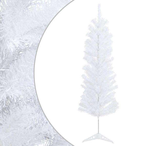 Künstlicher schlanker Weihnachtsbaum 120 cm PVC und Stahl Weiß