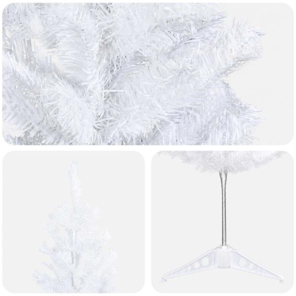 Künstlicher schlanker Weihnachtsbaum 120 cm PVC und Stahl Weiß
